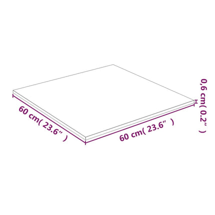 Bordsskiva genomskinlig 60x60 cm härdat glas