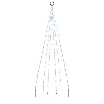 Julgran på flaggstång kallvit 108 LEDs 180 cm