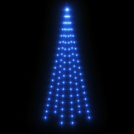 Julgran på flaggstång blå 108 LEDs 180 cm