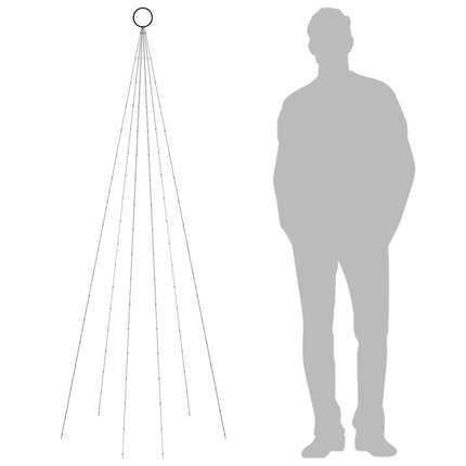 Julgran på flaggstång blå 108 LEDs 180 cm