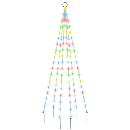 Julgran på flaggstång färgglad 108 LEDs 180 cm