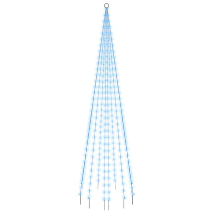 Julgran på flaggstång blå 310 LEDs 300 cm