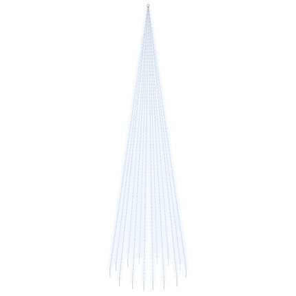 Julgran på flaggstång kallvit 1134 LEDs 800 cm