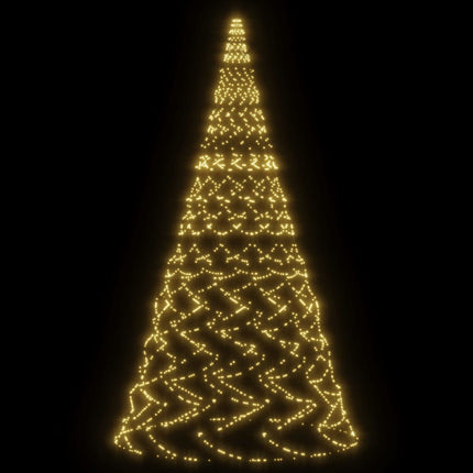Julgran på flaggstång varmvit 3000 LEDs 800 cm