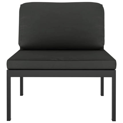 Loungegrupp för trädgården 5 delar med dynor aluminium antracit