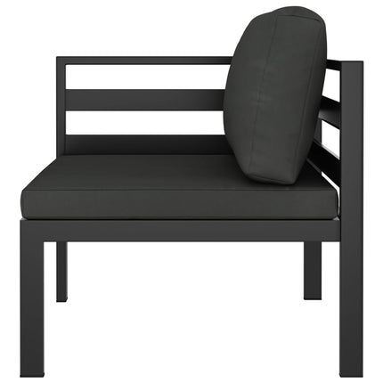 Loungegrupp för trädgården 3 delar med dynor aluminium antracit
