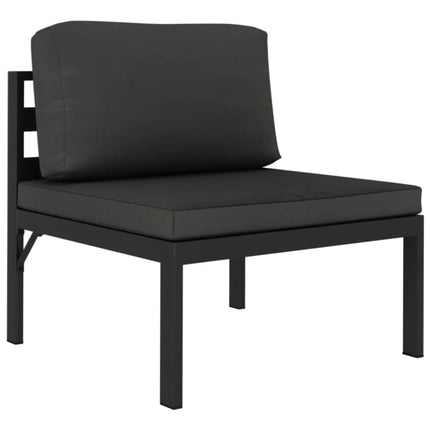 Trädgårdssoffa 2-sits med dynor aluminium antracit