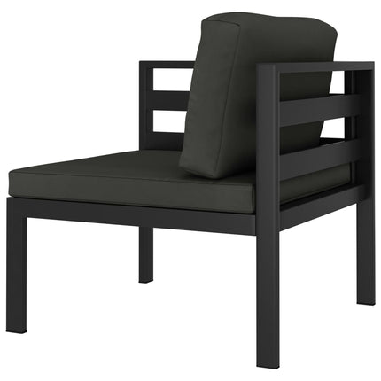 Loungegrupp för trädgården 8 delar med dynor aluminium antracit