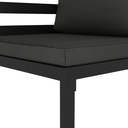 Loungegrupp för trädgården 8 delar med dynor aluminium antracit