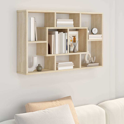 Vägghylla sonoma-ek 85x16x52,5 cm konstruerat trä