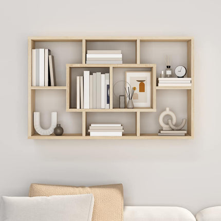 Vägghylla sonoma-ek 85x16x52,5 cm konstruerat trä