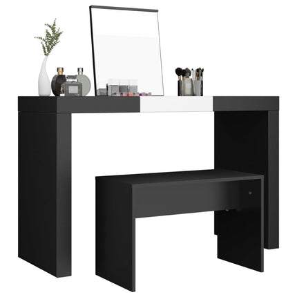 Sminkpall svart 70x35x45 cm konstruerat trä