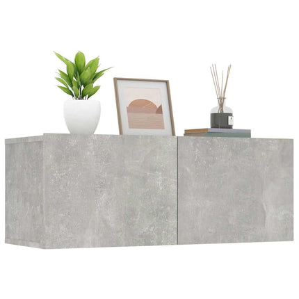 TV-skåp 2 st betonggrå 80x30x30 cm konstruerat trä