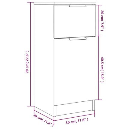 Skåp vit 30x30x70 cm konstruerat trä