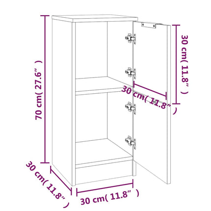 Skåp vit 30x30x70 cm konstruerat trä