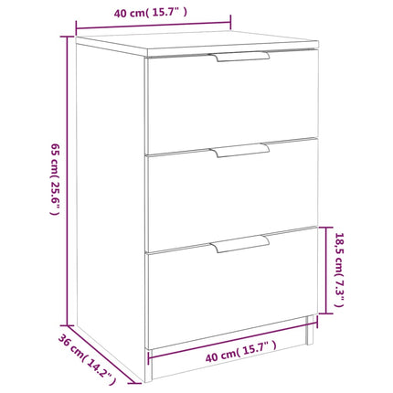 Sängbord 2 st svart 40x36x65 cm
