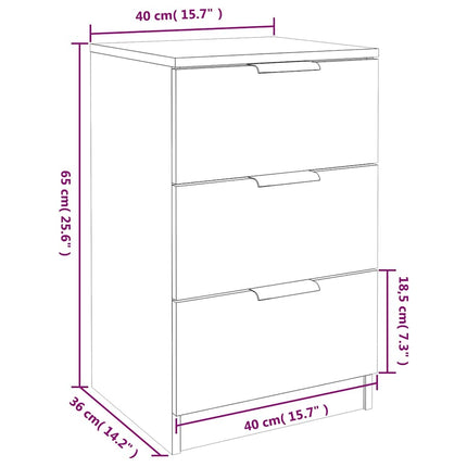 Sängbord 2 st svart 40x36x65 cm