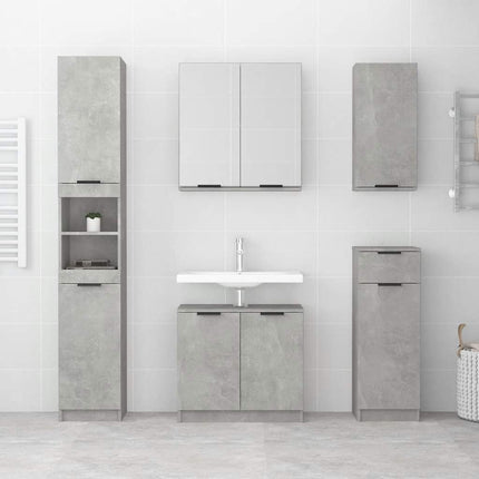 Badrumsskåp betonggrå 64,5x33,5x59 cm konstruerat trä
