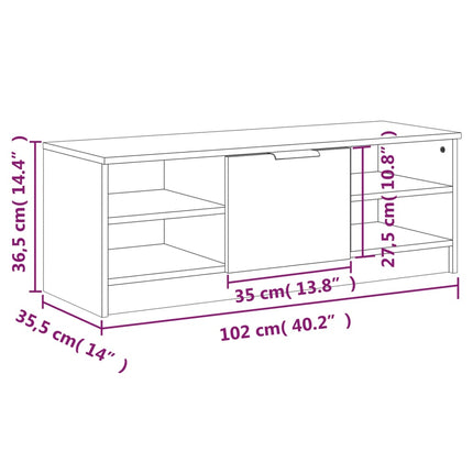 Tv-bänk betonggrå 102x35,5x36,5 cm konstruerat trä