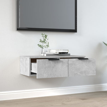 Väggskåp betonggrå 68x30x20 cm konstruerat trä