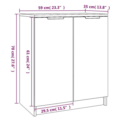Skoskåp betonggrå 59x35x70 cm konstruerat trä