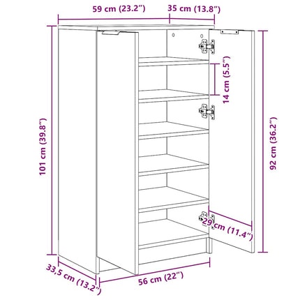 Skoskåp vit 59x35x100,5 cm konstruerat trä