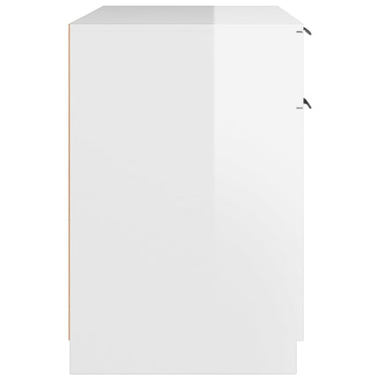 Skrivbord vit högglans 100x50x75 cm konstruerat trä