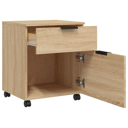 Dokumentskåp med hjul sonoma-ek 45x38x54 cm konstruerat trä