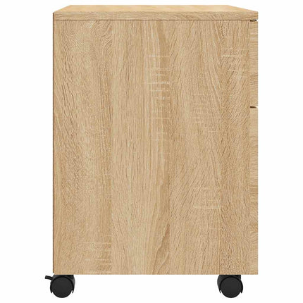 Dokumentskåp med hjul sonoma-ek 45x38x54 cm konstruerat trä