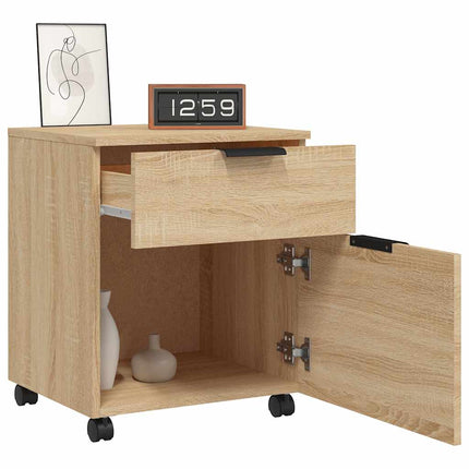 Dokumentskåp med hjul sonoma-ek 45x38x54 cm konstruerat trä