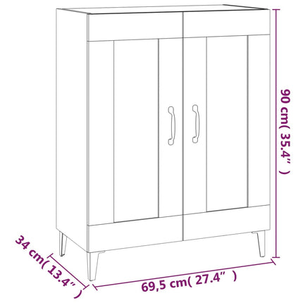 Skänk sonoma-ek 69,5x34x90 cm konstruerat trä