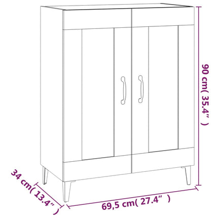 Byrå betonggrå 69,5x34x90 cm konstruerat trä