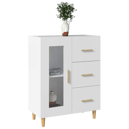 Skåp vit 69,5x34x90 cm konstruerat trä