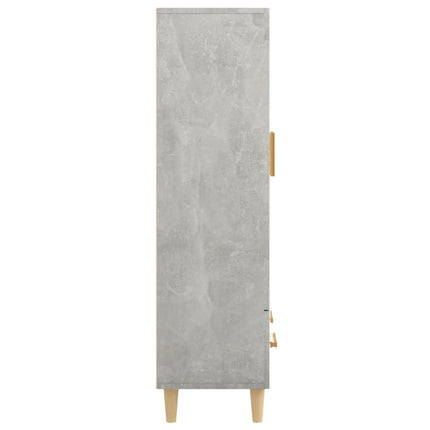 Skåp betonggrå 70x31x115 cm konstruerat trä