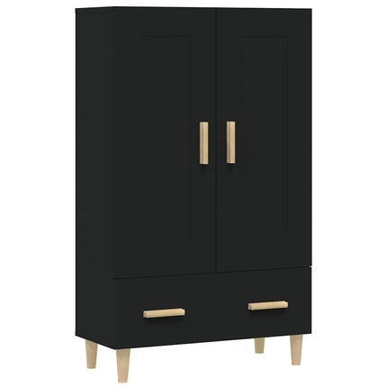 Skåp svart 70x31x115 cm konstruerat trä