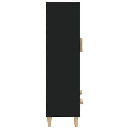 Skåp svart 70x31x115 cm konstruerat trä