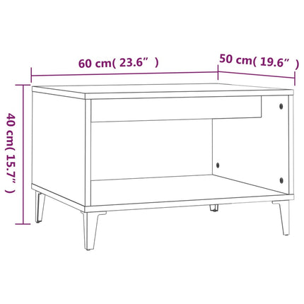Soffbord vit högglans 60x50x40 cm konstruerat trä