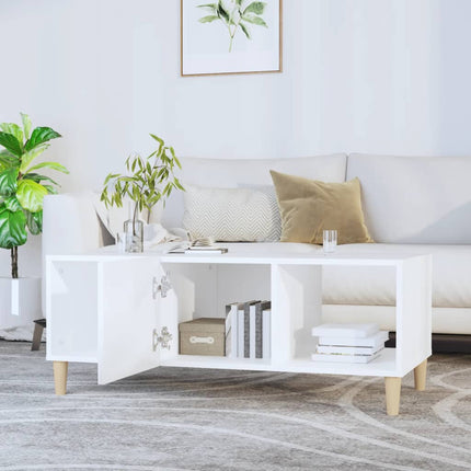 Soffbord vit 102x50x40 cm konstruerat trä