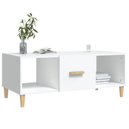 Soffbord vit 102x50x40 cm konstruerat trä