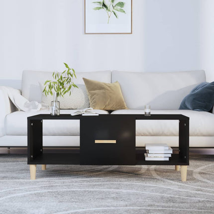 Soffbord svart 102x50x40 cm konstruerat trä