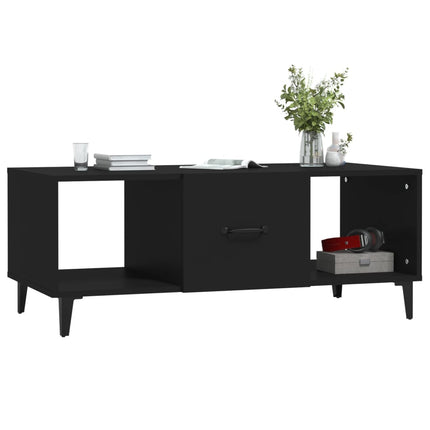 Soffbord svart 102x50x40 cm konstruerat trä