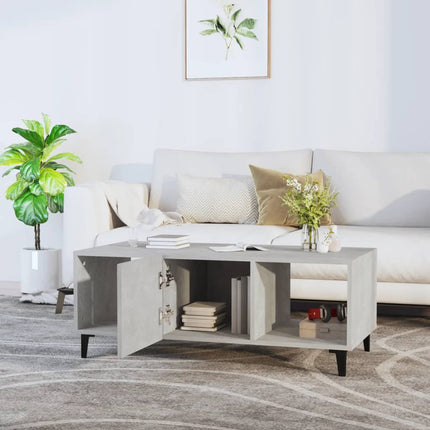 Soffbord betonggrå 102x50x40 cm konstruerat trä