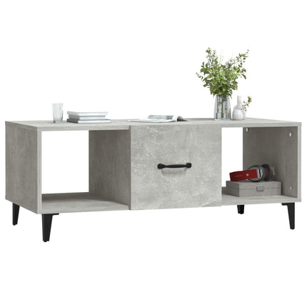Soffbord betonggrå 102x50x40 cm konstruerat trä