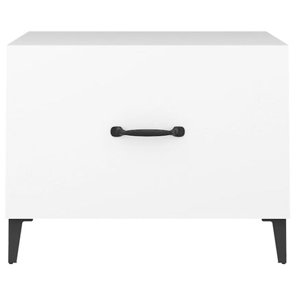 Soffbord med metallben vit 50x50x40 cm