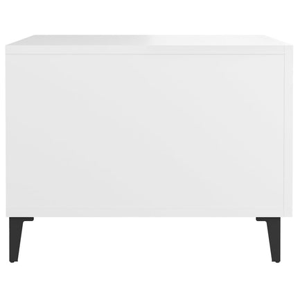 Soffbord med metallben vit 50x50x40 cm