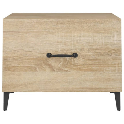 Soffbord med metallben 2 st sonoma-ek 50x50x40 cm