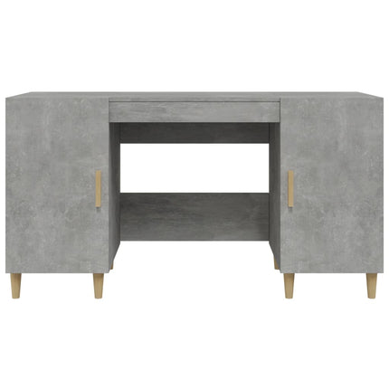 Skrivbord betonggrå 140x50x75 cm konstruerat trä
