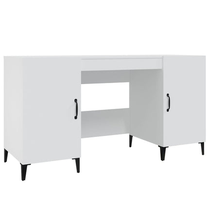 Skrivbord vit 140x50x75 cm konstruerat trä