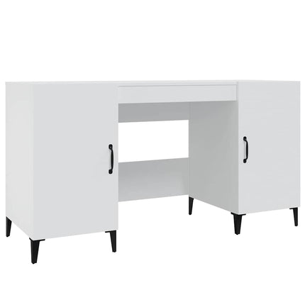 Skrivbord vit 140x50x75 cm konstruerat trä