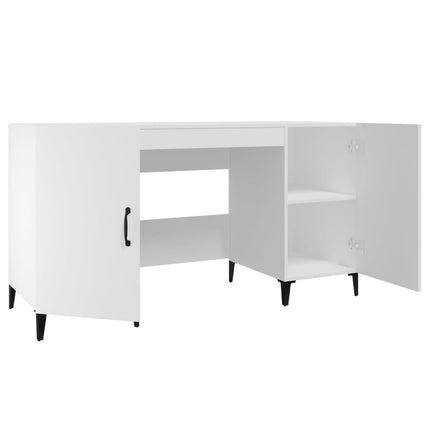 Skrivbord vit 140x50x75 cm konstruerat trä
